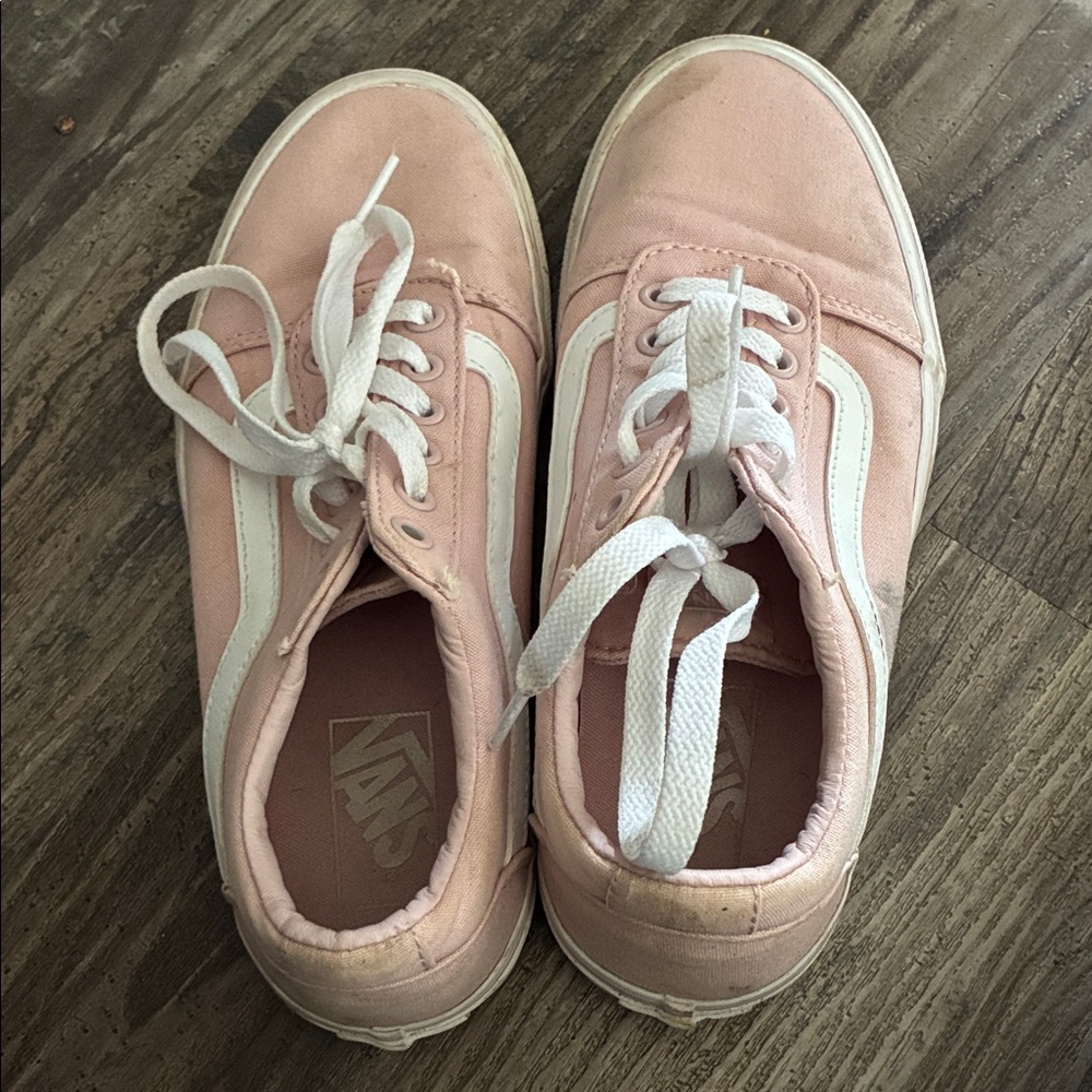Vans Light Pink and White Casual Sneakers